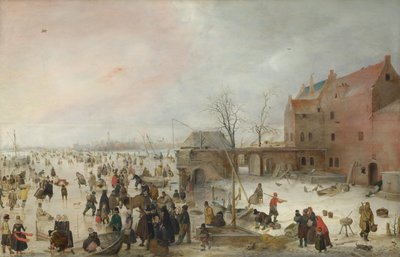 Ice Scene by a Brewery by Hendrick Avercamp